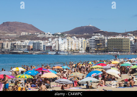 Playa de Las Canteras beach in Las Palmas, Gran Canaria, Canary Islands, Spain Stock Photo