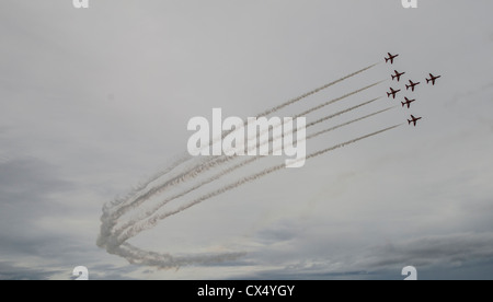 red arrows flyover great north run 2012 Stock Photo