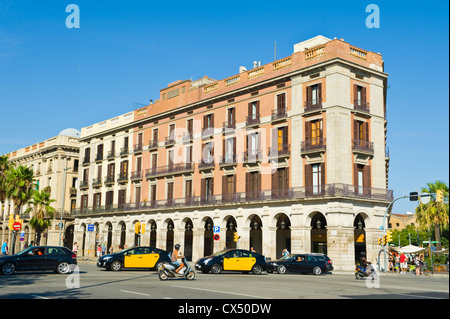 Taxis on street in Barcelona Catalonia Spain ES Stock Photo