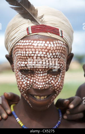 Portrait of a young boy, Erbore, Omo Valley, Southern Ethiopia, Africa Stock Photo