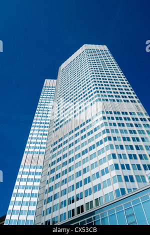 Tower containing headquarters of the European Central Bank, ECB, in financial district of Frankfurt Germany Stock Photo