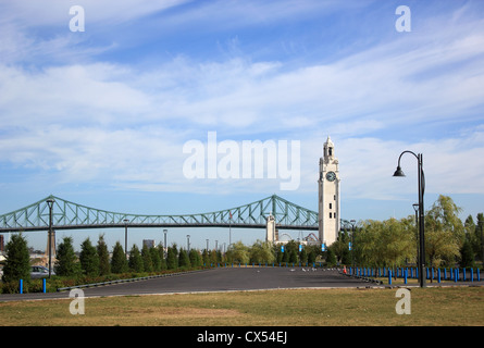 Canada, Quebec, Montreal, Tour de l'horloge, Clock Tower, Jacques, Cartier, Bridge Stock Photo