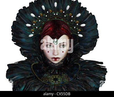 portrait of a young woman with fantasy makeup Stock Photo