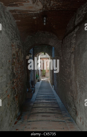 Europe, Italy, Umbria, Todi, Historic District Alleyway Stock Photo