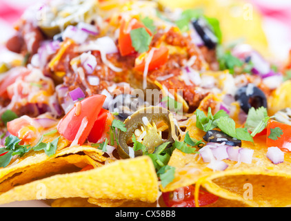 Nachos background Stock Photo