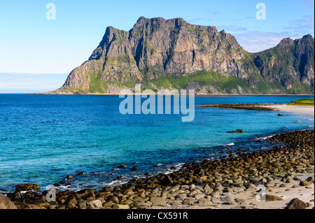 Norway, Nordland, Lofoten. Uttakleiv on Vestvågøy Stock Photo