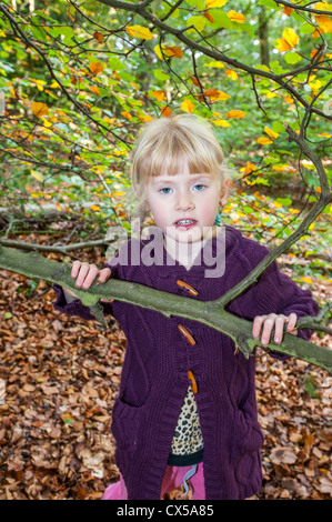 girl in woods,keston,bromley,london,england,uk,europe Stock Photo