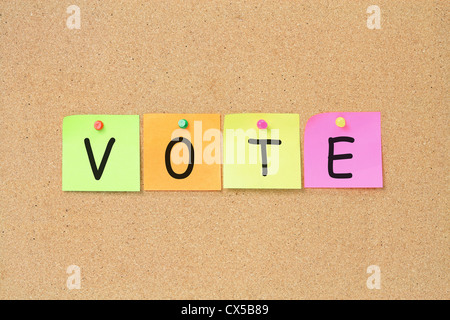 Sticky Notes on Cork Board Stock Photo