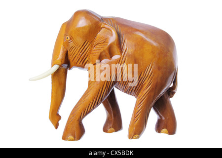 Wooden Elephant Figurine Stock Photo