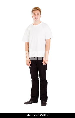 casual young man full length portrait isolated on white Stock Photo
