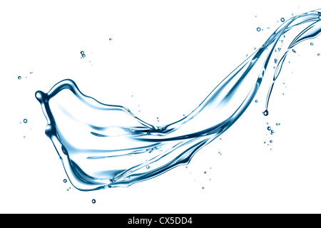 blue water splash isolated on white background Stock Photo