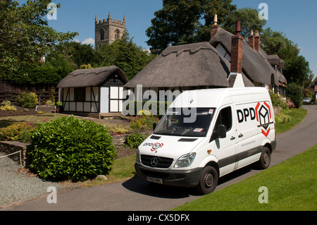 dpd parcel delivery vans parked in secure sorting & distribution ...