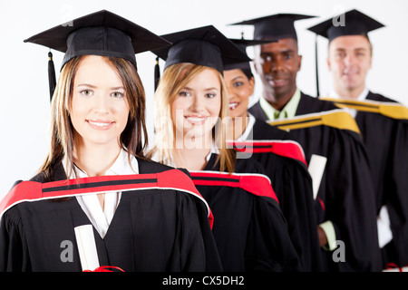 group of multiracial graduates at graduation Stock Photo