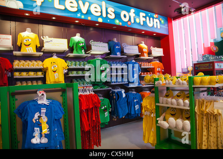 M&M World in Leicester Square at Swiss Court Building - London UK Stock Photo