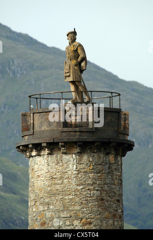 The famous Glenfinnan Monument at the head of Loch Shiel Scotland. Stock Photo
