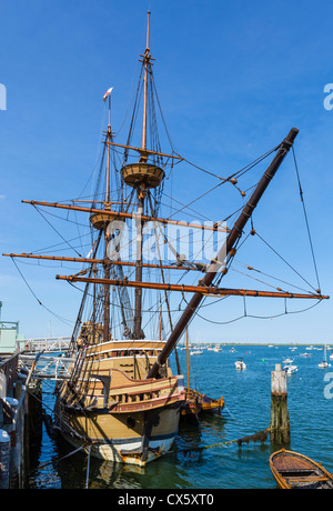 The Mayflower II, a replica of the original Mayflower, State Pier, Plymouth, Massachusetts, USA Stock Photo