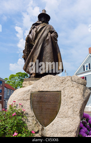 Statue of Roger Conant, the first settler in Salem, Salem Common, Salem, Massachusetts, USA Stock Photo