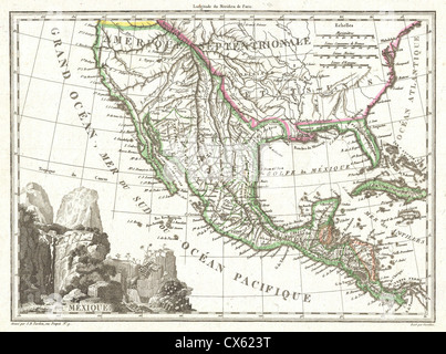 1810, Tardieu Map of Mexico, Texas and California Stock Photo - Alamy