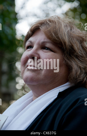 Dr. Aleida Guevara, daughter of famous revolutionary Che Guevara, at a rally in London, UK Stock Photo