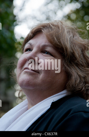 Dr. Aleida Guevara, daughter of famous revolutionary Che Guevara, at a rally in London, UK Stock Photo