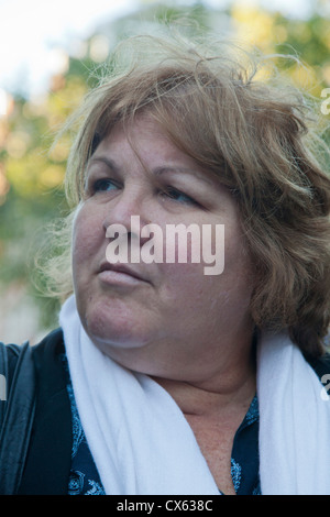 Dr. Aleida Guevara, daughter of famous revolutionary Che Guevara, at a rally in London, UK Stock Photo