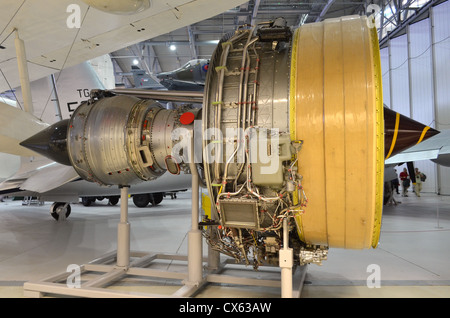 Rolls Royce Trent 800 turbofan engine on display at Duxford Airspace Stock Photo