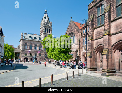 Chester Town Hall and St Werburgh Street, Chester, Cheshire, England, UK Stock Photo