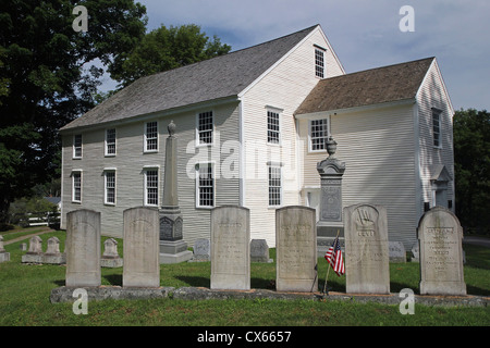 Gravestones at the German Lutheran Church, in Waldoboro, Maine Stock Photo