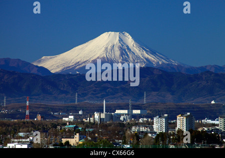 Mount Fuji view from Higashiyamato Tokyo Japan Stock Photo