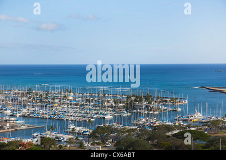 Ala Wai Yacht Harbor Waikiki Oahu Hawaii Stock Photo