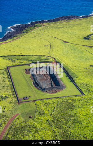 Mookini Heiau, North Kohala, Big Island of Hawaii Stock Photo