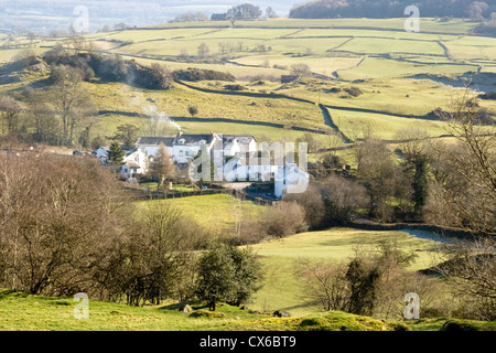 A view of Bowland Bridge, a beautiful small village, in the heart of The Lake District, Cumbria, UK. Stock Photo