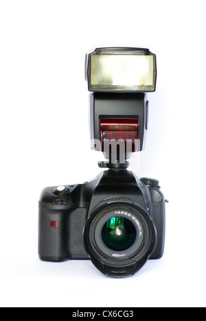 black digital camera isolated on white Stock Photo - Alamy