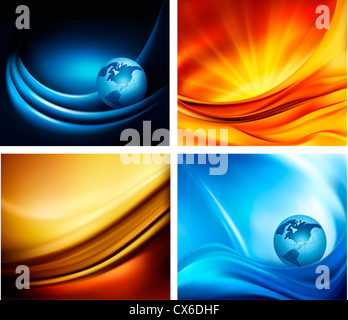 Big set of abstract technology and business backgrounds. Stock Photo