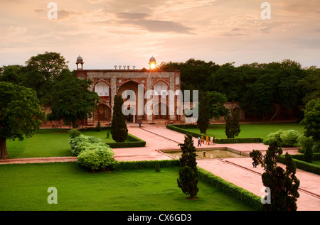 Gateway to the Humayun's tomb at sunset, Delhi, India Stock Photo