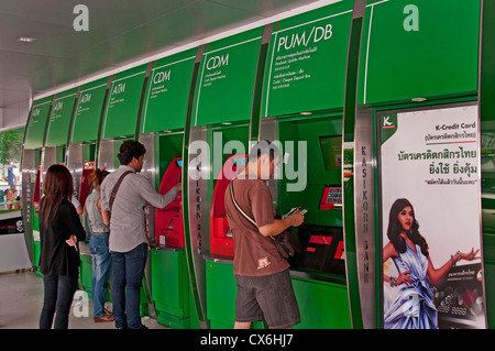 Kasikornbank - Thai Farmers Bank ATM Kaskikorn Bank Bangkok Thailand Stock Photo