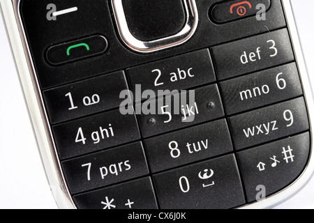 Cellphone keypad on white background Stock Photo