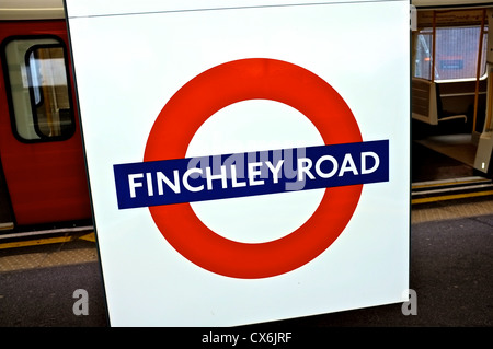 Finchley Road tube sign Stock Photo