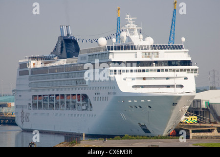 MSC Opera cruise ship docked in Southampton Stock Photo