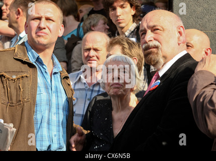 Veteran Russian human rights activist and chairman of the Moscow Helsinki Committee, Lyudmila Alekseyeva, at a rally in Moscow Stock Photo