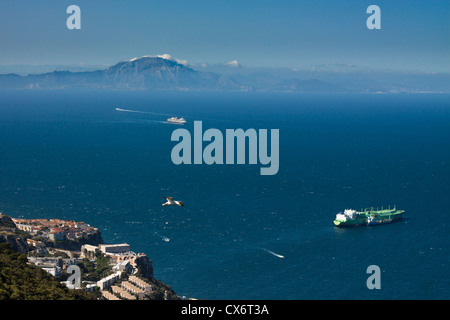 Jebel Musa Mountain, the northernmost part of Morocco on the African side of the Strait of Gibraltar. Stock Photo