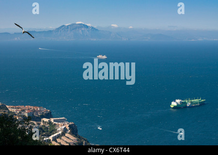 Jebel Musa Mountain, the northernmost part of Morocco on the African side of the Strait of Gibraltar. Stock Photo