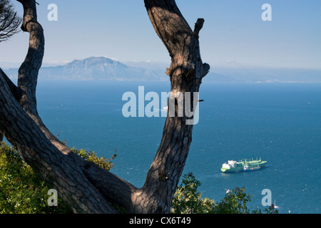 Jebel Musa Mountain, the northernmost part of Morocco on the African side of the Strait of Gibraltar. Stock Photo