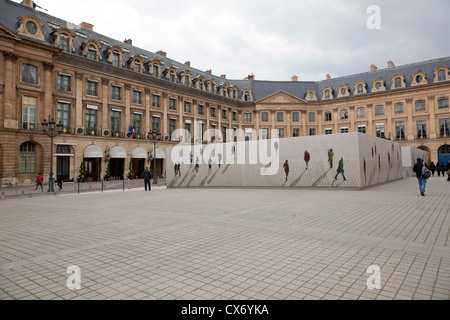 Hoarding in front of the Ritz Hotel, Place Vendome, Paris, France Stock Photo