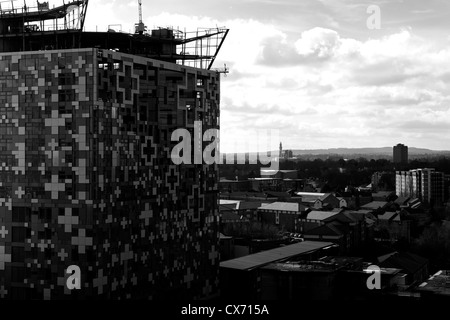 The Cube in Birmingham construction being completed Stock Photo