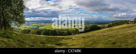 VIEW OVER THE VALE OF USK FROM NR DEVAUDEN MONMOUTHSHIRE WALES UK Stock Photo