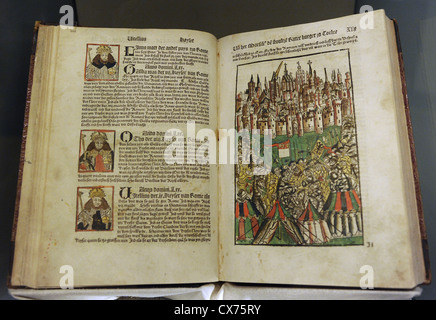 The Cologne Chronicle by Johann Koelhoff the Younger (1440- 1502). 1499. German Historical Museum. Berlin. Germany. Stock Photo