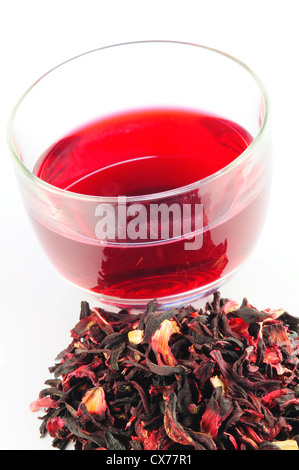 A Cup of Karkade Tea, Indian Sorrel Stock Photo