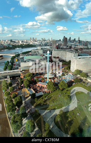 Aerial view of Jubilee Gardens from the London Eye, South Bank, London Stock Photo