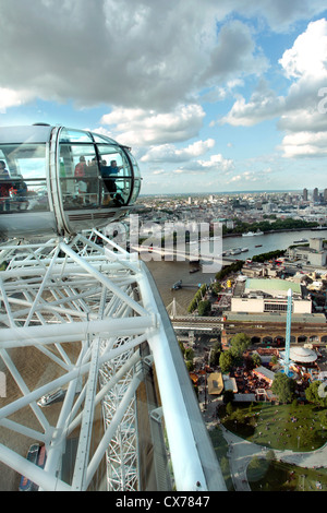 View of Jubilee Gardens and city of London from the London Eye Stock Photo